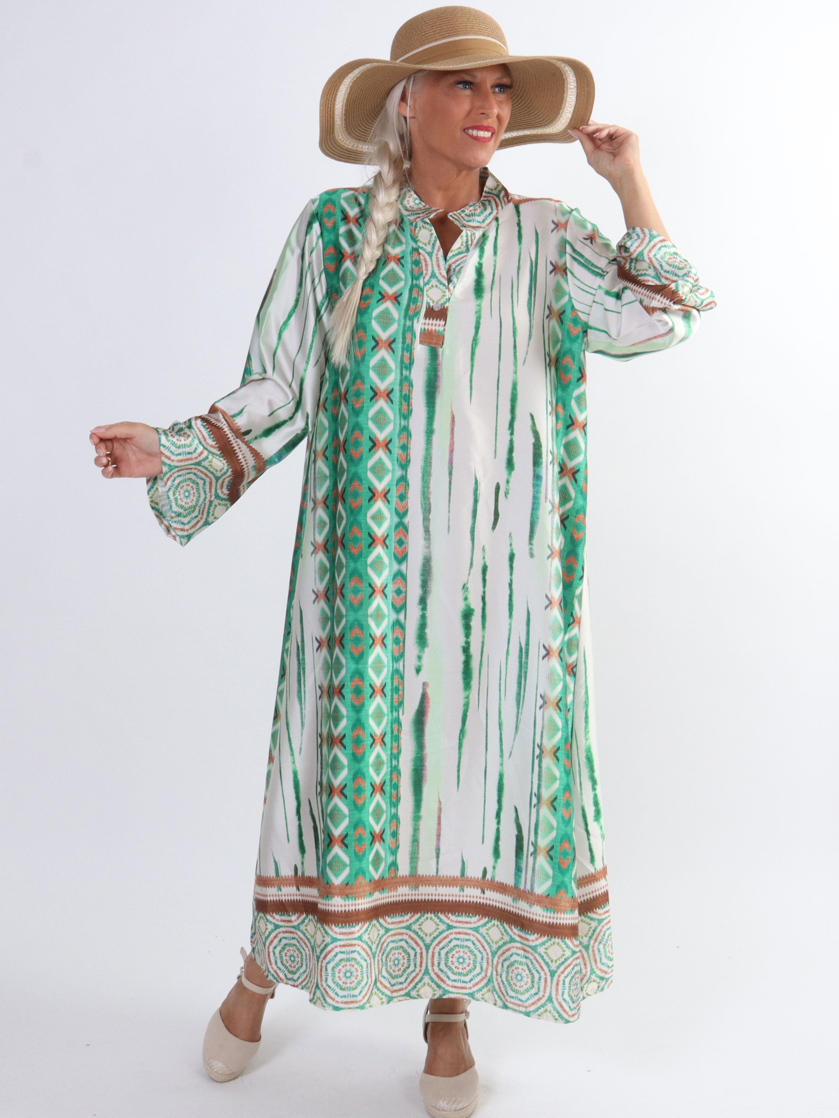 Hyben - Langærmet kjole i silkelook